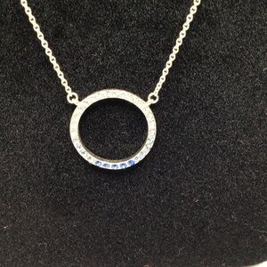 RHODE Silver and Blue Open Circle Necklace